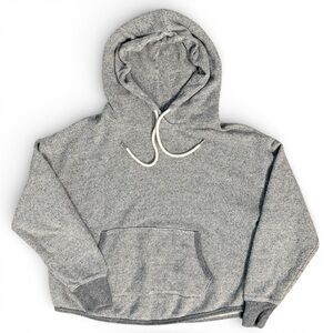 Gap Sweats Tweed Knit Pullover Hoodie Charcoal Heather Womens Medium
